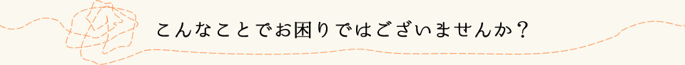 こんなことでお困りではございませんか?